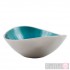 Azeti Aluminium Small Oval Dish with Brushed Turquoise Finish.