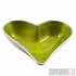 Azeti Aluminium Small Heart- shaped Dish with Lime Green Enamel Finish.