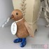 Baby Emperor Penguin in Electric Blue Welly Boots with Anchors