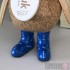 Baby Emperor Penguin in Electric Blue Welly Boots with Anchors, Glancing Right