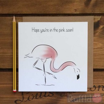 Card - Get Well - June the Flamingo