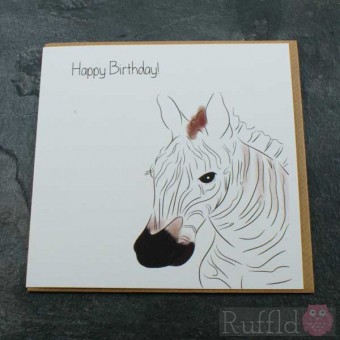 Birthday Card in the Safari Range -  Cary the Zebra