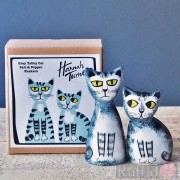 Salt and Pepper Shakers - Grey Tabby Cat Design