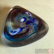 Glass Pebble - Salsa Collection - Blue and Caramel Design