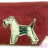 Make-up Bag in Red with Dog design (Small size) by Poppy Treffry