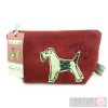 Make-up Bag in Red with Dog design (Small size) by Poppy Treffry