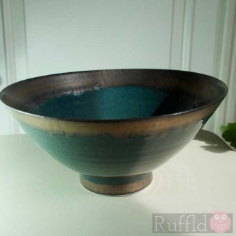 Porcelain Bowl in Dark Green by Richard Baxter