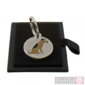 Dog ID Tag with Border Terrier Design by Sweet William