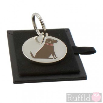 Dog ID Tag with Chocolate Labrador Design by Sweet William