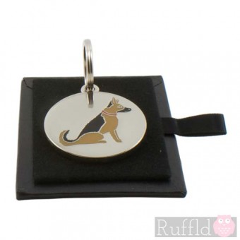 Dog ID Tag with German Shepherd Design by Sweet William
