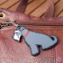 Dog Key Ring - Schnauzer (Grey) Design