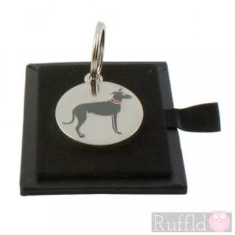 Dog ID Tag with Lurcher Design by Sweet William