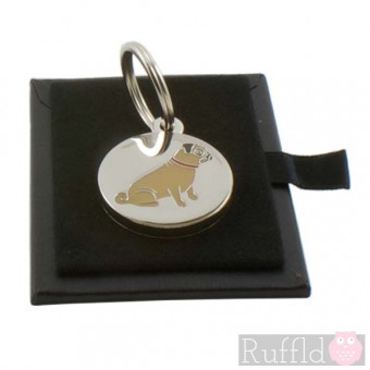 Dog ID Tag with Pug Design by Sweet William