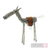 Wire Knitted Small Horse with Saddle Sculpture