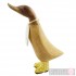 Wooden Duckling in Yellow Spotty Welly Boots with Closed Beak